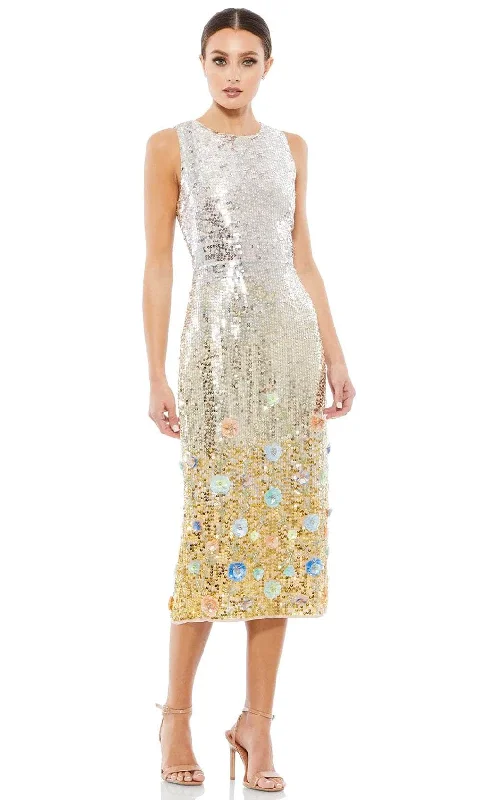 Low Prices Mac Duggal 10691 - Sequin Ombre Floral Midi Dress