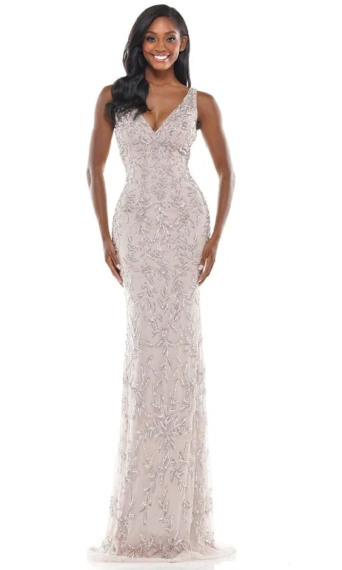 New Markdowns Colors Dress - K102 V-Neck Beaded Embellished Dress
