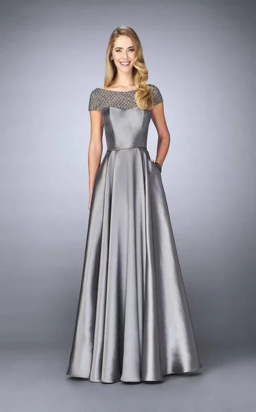 Act Now La Femme - Beaded Mikado Evening Gown 24883
