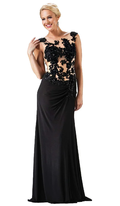 Limited Time Discount Cinderella Divine - Beaded Lace Illusion Bateau Sheath Dress