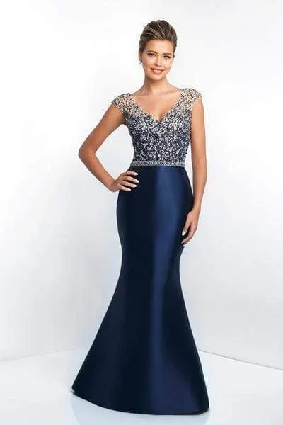 Take Advantage Blush Social Occasion - S2003 Beaded V-Neck Mikado Mermaid Evening Gown Take Advantage Blush Social Occasion - S2003 Beaded V-Neck Mikado Mermaid Evening Gown