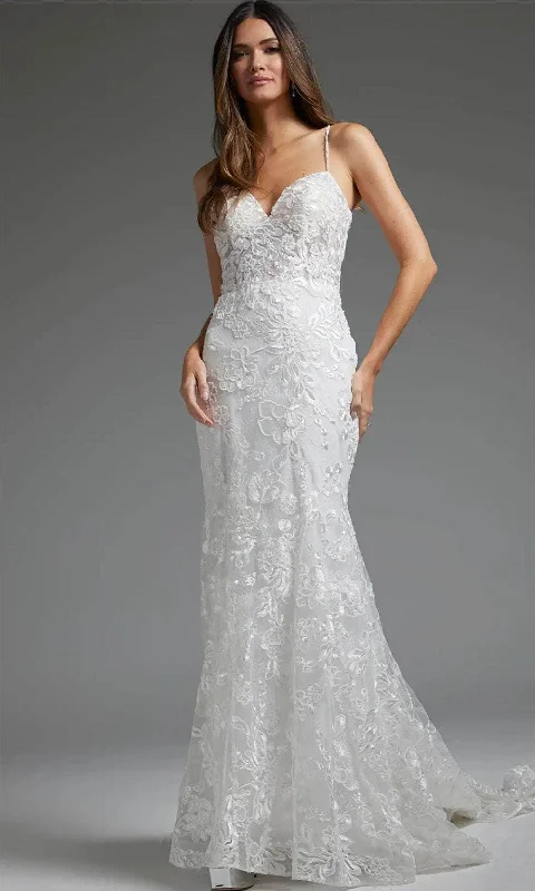 Instant Savings Jovani JB37538 - Floral Embroidered Bridal Gown