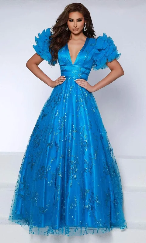 Best Seller Johnathan Kayne 2841 - Glitter A-Line Evening Dress