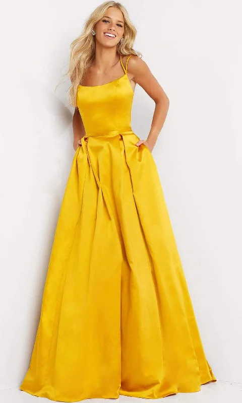 Deal of the Day Jovani - 02536 Strappy Satin A-Line Gown