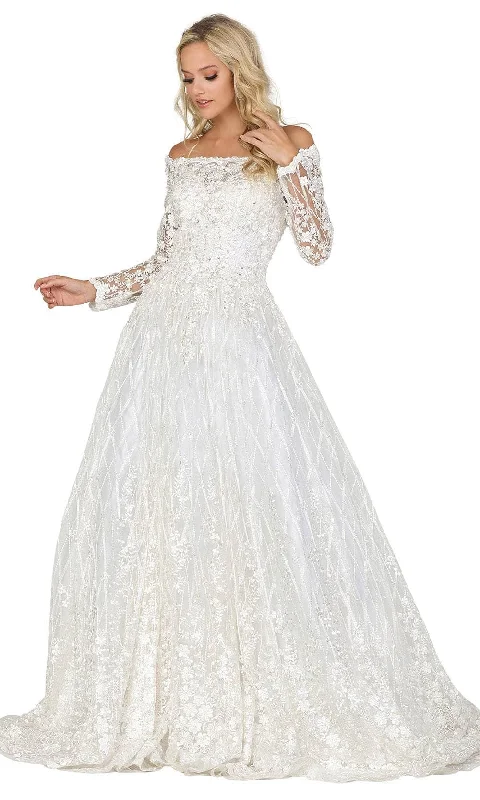 Stock Up and Save Dancing Queen 0116 - Floral Embroidered Off-Shoulder Ballgown