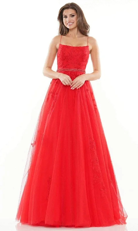 Best Bargains colors Dress - 2532 Sleeveless Lace Appliqued Dress