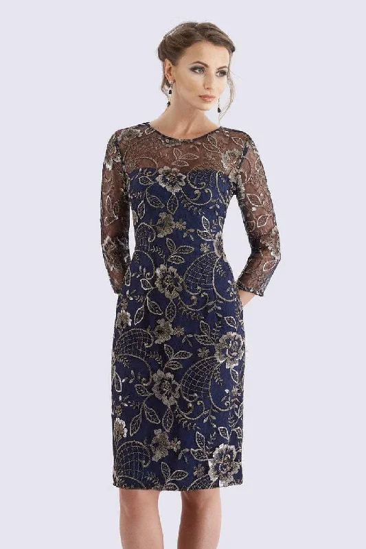 Extra Discounts Feriani Couture - Gilt Floral Embroidered Quarter Sleeve Dress