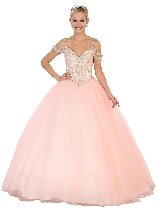 Must-Have Deals May Queen LK96 - Cold Shoulder Embellished Quinceanera Ballgown