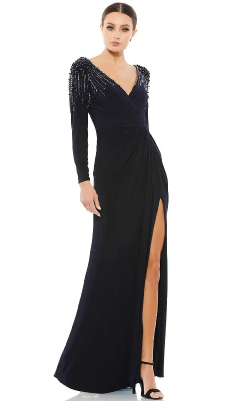 Lowest Prices Mac Duggal 55715 - Long Sleeved Embellished Shoulders Jersey Dress