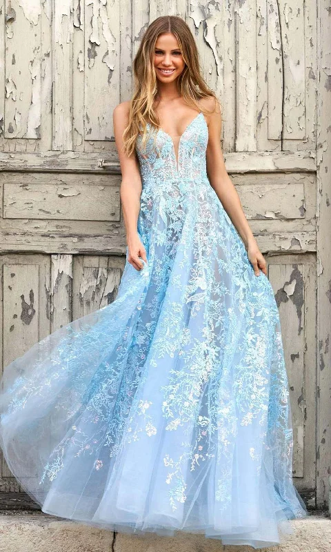 Clearance Sale Sherri Hill - 55009 Embroidered Organza Flowy A-line Gown