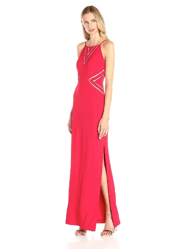 Special Price Aidan Mattox - Halter Neck Crepe Dress 54469750