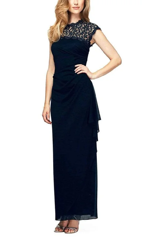 Unmissable Offer Alex Evenings - 112388 Lace Illusion Neckline Cutout Back Long Dress