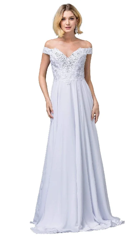Online Only Dancing Queen Bridal - 137 Embellished Off-Shoulder A-line Gown
