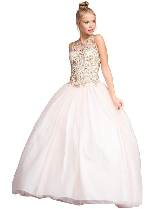 Price Fest Trevi Collection - Embellished Illusion Bateau Evening Ballgown