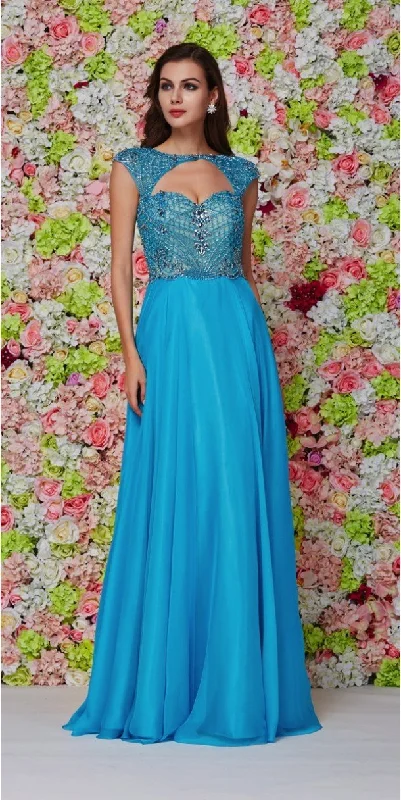 New Markdowns Angela & Alison Keyhole Cutout Sweetheart Embellished A-Line Gown