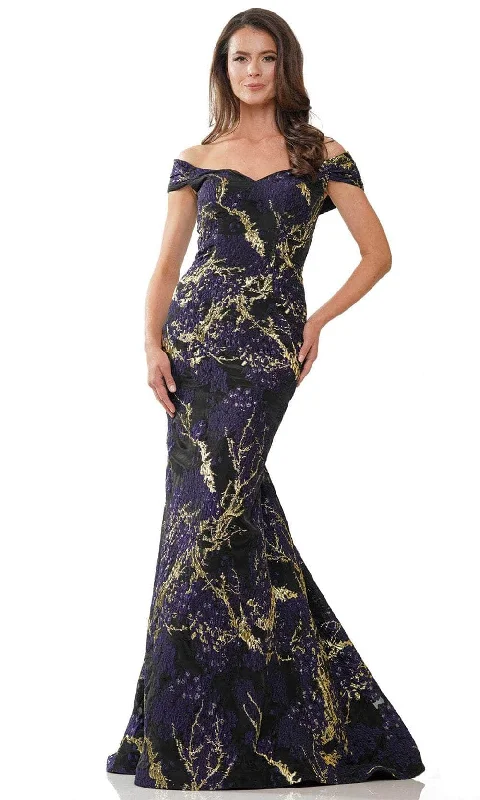 Limited Availability Rina Di Montella RD2952 - Printed Off-Shoulder Long Dress