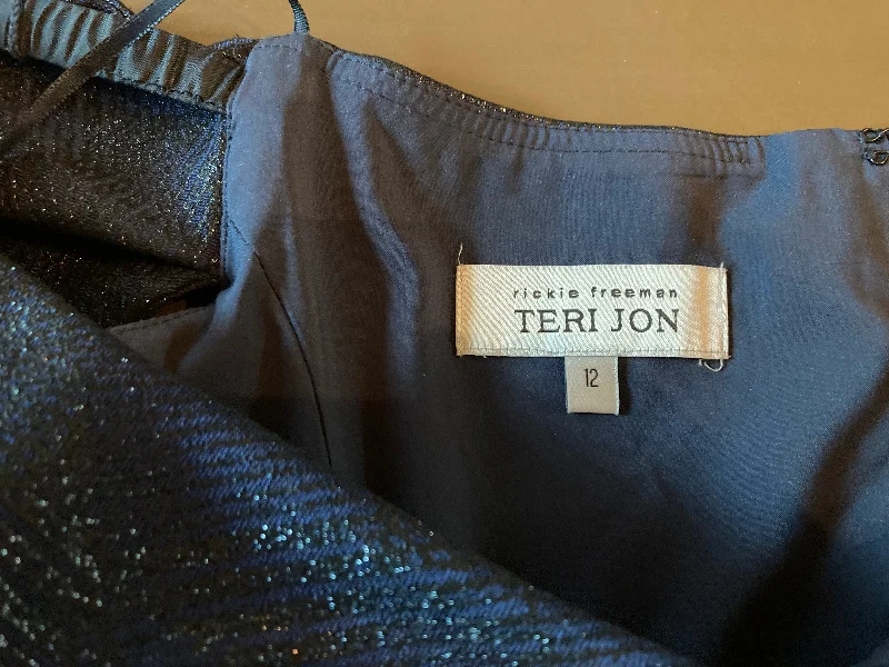 One-DAY Sale Teri Jon Metallic Jacquard Ruffle Gown