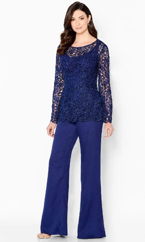 Limited Availability Cameron Blake 218611W - Embroidered Three-Piece Pantsuit