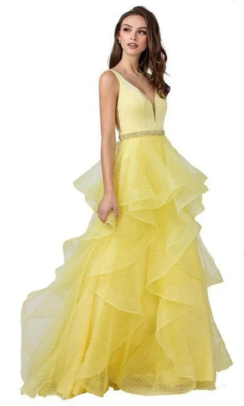 Can't Be Beat Trevi Collection - L2296 Sleeveless Tiered A-Line Dress