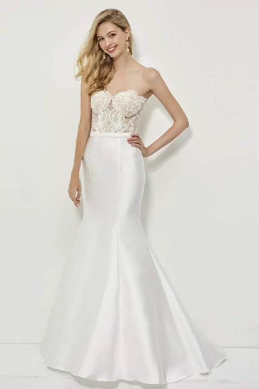 Inventory Reduction Angela & Alison - 81028 Sheer Strapless Mermaid Gown