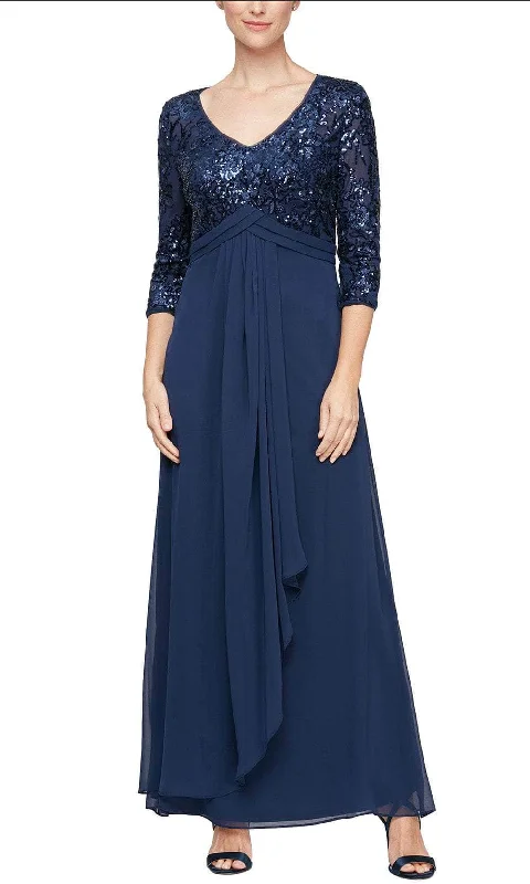 Lowest Price Alex Evenings 8196784 - Floral Sequin Evening Dress