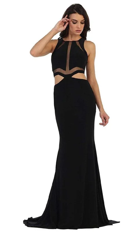 Grand Opening Sale May Queen - MQ1436 Sultry Jewel Paneled Bodice Sheath Gown - 1 pc Black In Size 2 Available Grand Opening Sale May Queen - MQ1436 Sultry Jewel Paneled Bodice Sheath Gown - 1 pc Black In Size 2 Available