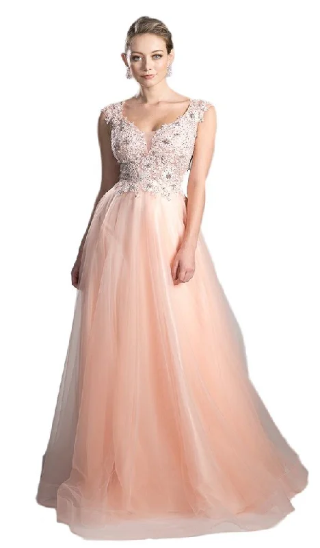 Seasonal Sale Cinderella Divine KV1015 Embellished Scoop Neck A-line Dress
