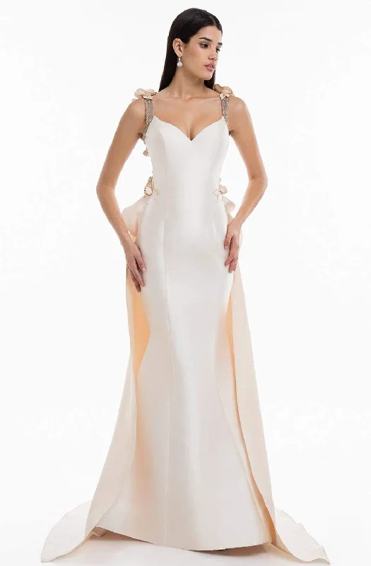 New Deals Terani Couture - Split Tail Floral Appliqued Mermaid Gown 1821E7122 - 1 pc Taupe Silver In Size 12 Available New Deals Terani Couture - Split Tail Floral Appliqued Mermaid Gown 1821E7122 - 1 pc Taupe Silver In Size 12 Available