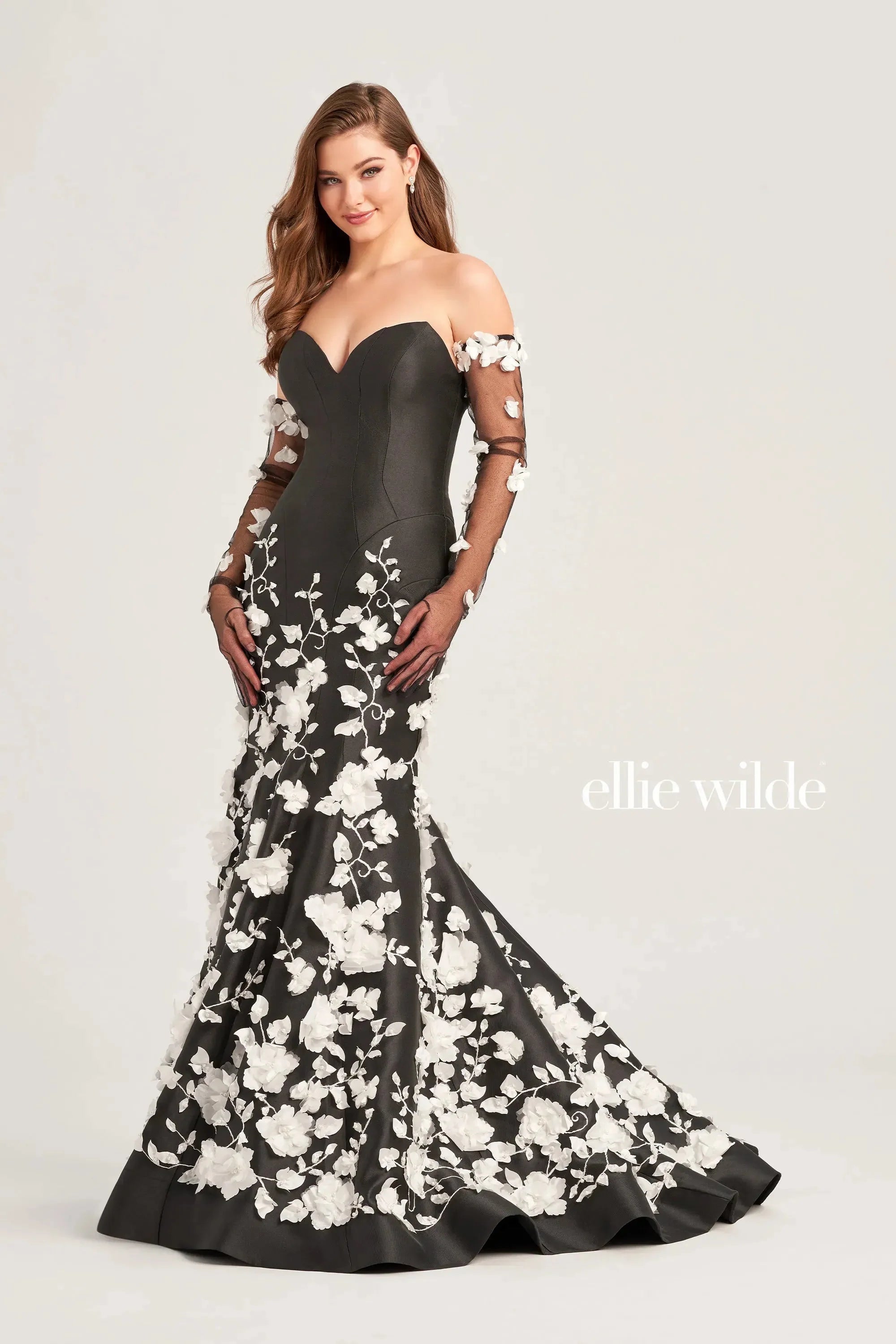 Exclusive Preview Ellie Wilde EW35036 -Embellished Strapless Mermaid Prom Gown