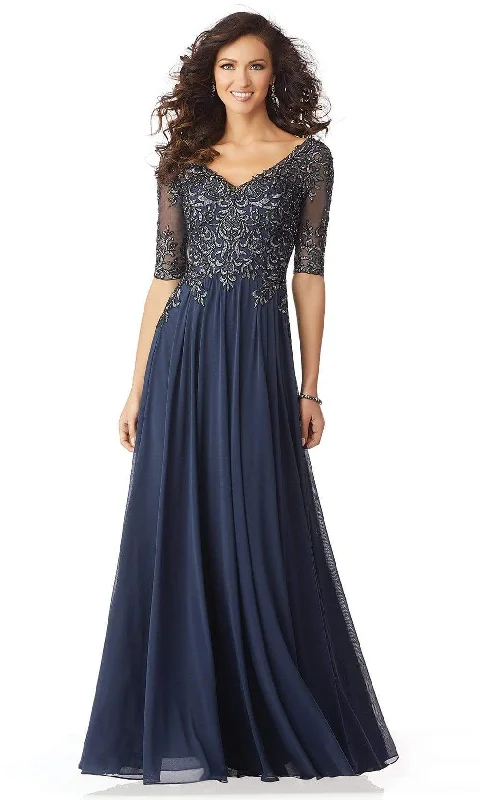 Now or Never MGNY By Mori Lee - Metallic Embroidered A-Line Gown 71805SC