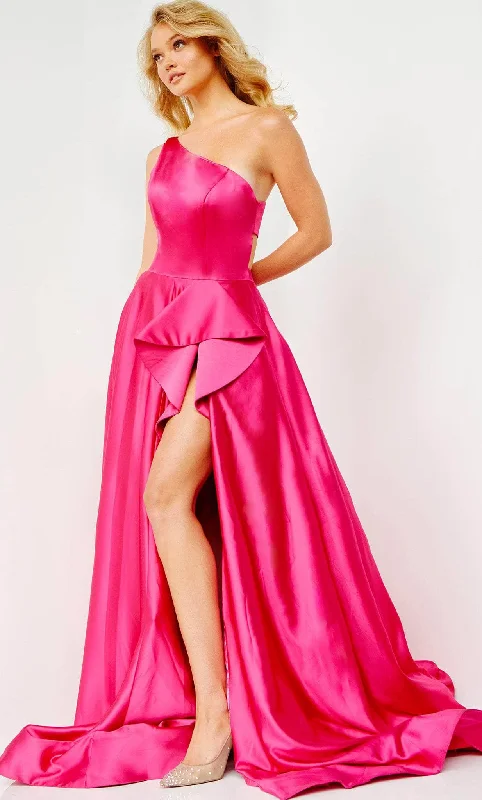 Incredible Offers JVN by Jovani JVN07410 - One Shoulder A-Line Prom Gown