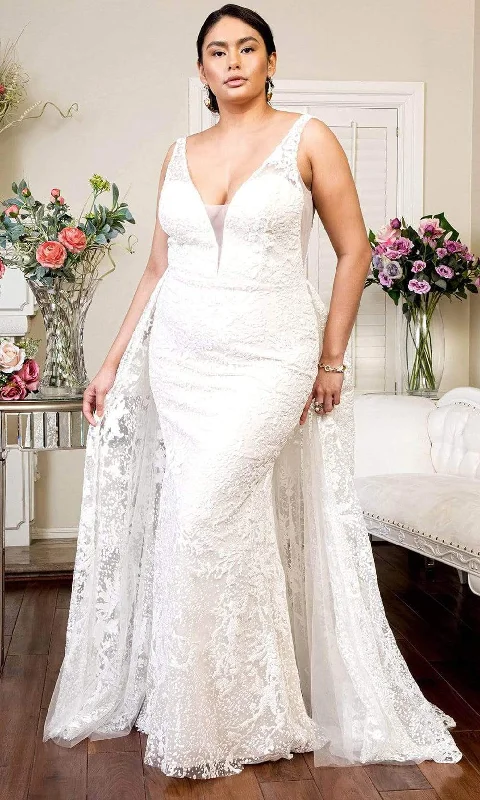 Flash Sale Elizabeth K - GL1903 Embroidered Deep V Neck Trumpet Gown