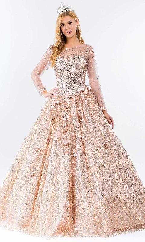 Exclusive Online Offer Elizabeth K - GL1963 Long Sleeve Jeweled Ballgown