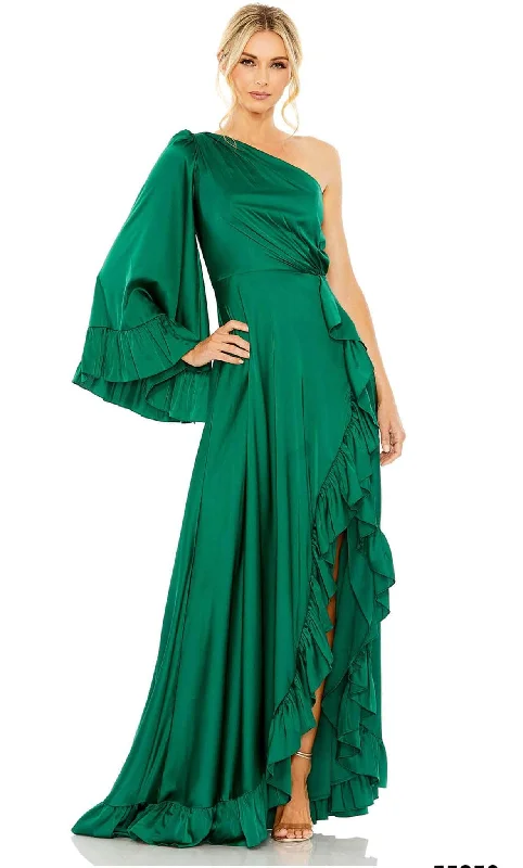 Bargain Bin Ieena Duggal 55950 - Ruffled Asymmetrical Evening Gown