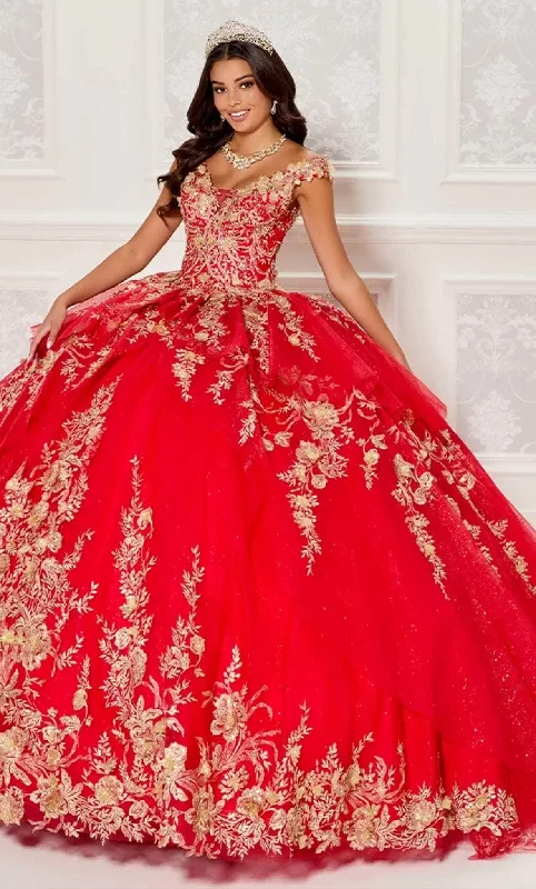 Deep Discounts Princesa by Ariana Vara PR30119 - V-Neck Embellished Ballgown