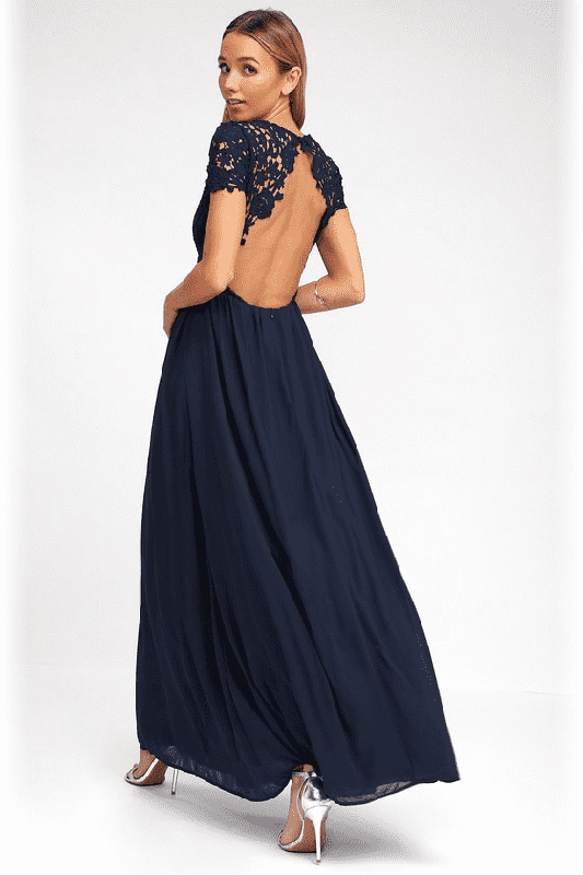 Buy Now Other The Greatest Navy Blue Lace Maxi Dress