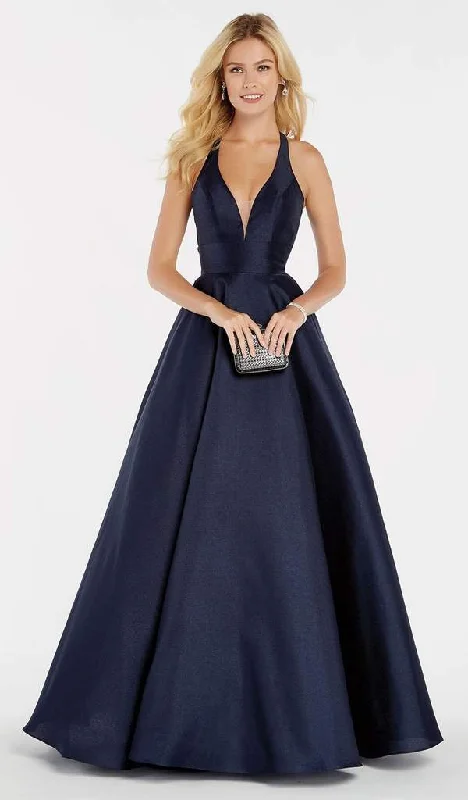 Savings Bonanza Alyce Paris - 60393 Halter Neck Silk Shantung A-Line Prom Gown - 1 pc Navy In Size 8 Available Savings Bonanza Alyce Paris - 60393 Halter Neck Silk Shantung A-Line Prom Gown - 1 pc Navy In Size 8 Available