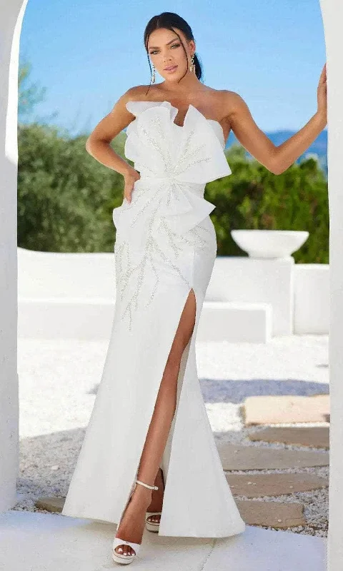 Savings Galore Terani Couture 241E2411 - Embellished Bow Evening Dress