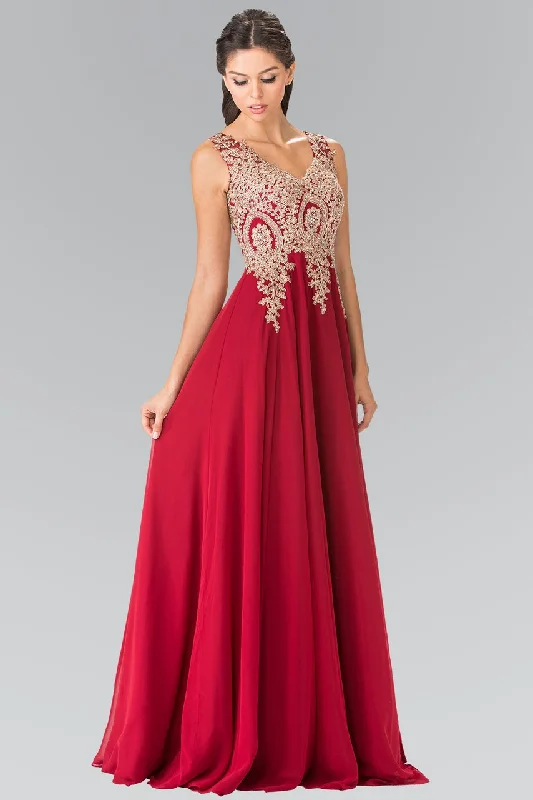 Price Slash Elizabeth K - GL2311 Intricate Lace V-Neck A-Line Gown - 1 pc Navy in Size L Available Price Slash Elizabeth K - GL2311 Intricate Lace V-Neck A-Line Gown - 1 pc Navy in Size L Available