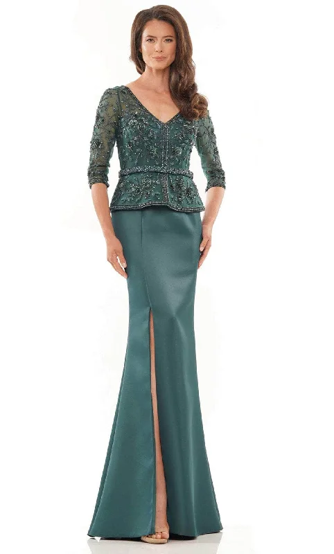 Daily Deals Marsoni by Colors MV1229 - Peplum Beaded Satin Formal Dress