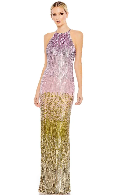 Stock Up and Save Mac Duggal 93738 - Halter Ombre Sequin Evening Dress