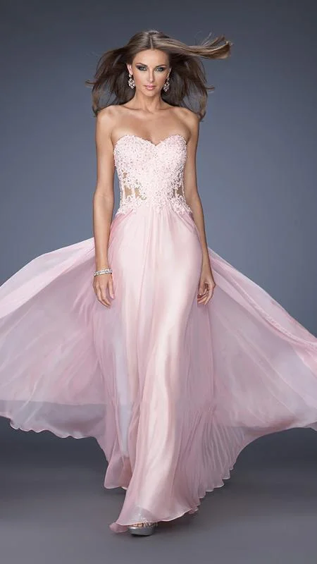 Hot Deal La Femme Strapless Chiffon Prom Dress 19730