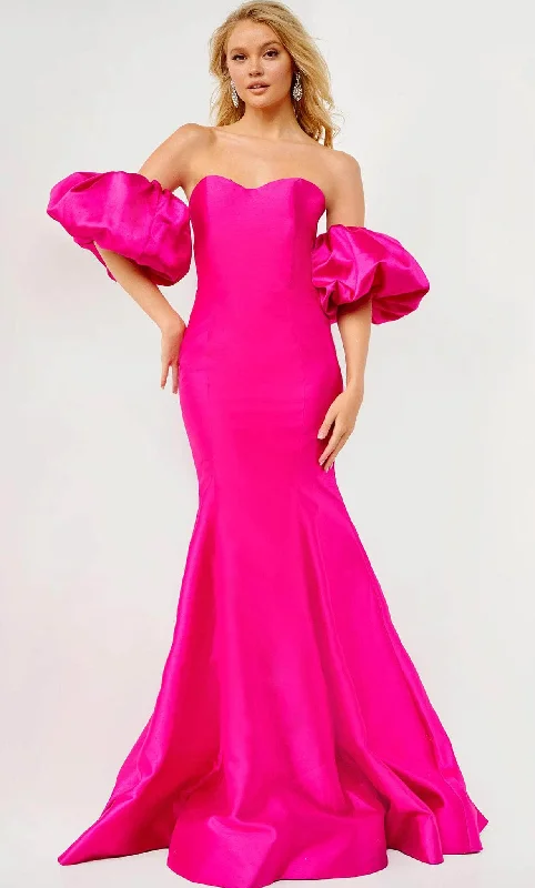 Limited Quantity JVN by Jovani JVN22830 - Puffed Sleeve Mermaid Prom Dress