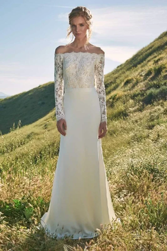 Special Promotion Tadashi Shoji - Scalloped Embroidered Lace Bodice Off Shoulder Gown - 1 pc Ivory/Petal In Size 4 Available Special Promotion Tadashi Shoji - Scalloped Embroidered Lace Bodice Off Shoulder Gown - 1 pc Ivory/Petal In Size 4 Available