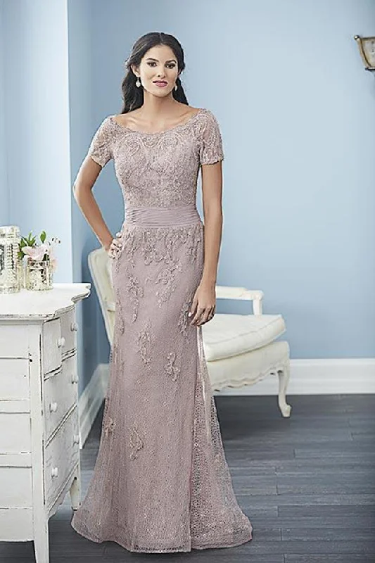 Clearance Items Christina Wu Elegance Short Sleeve Beaded Bateau Sheath Gown 17831