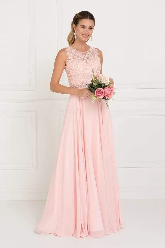 Limited Edition Elizabeth K - Illusion Jewel Embellished Lace A-Line Gown GL2417
