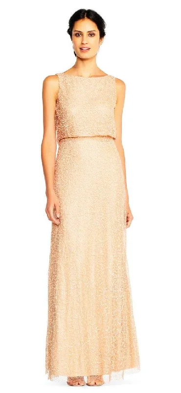 Savings Galore Adrianna Papell - AP1E201759 Sleeveless Popover Sequined Gown