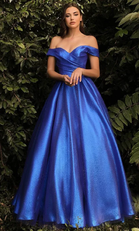Year-End Clearance Ladivine J823 - Off Shoulder Organza Evening Dress
