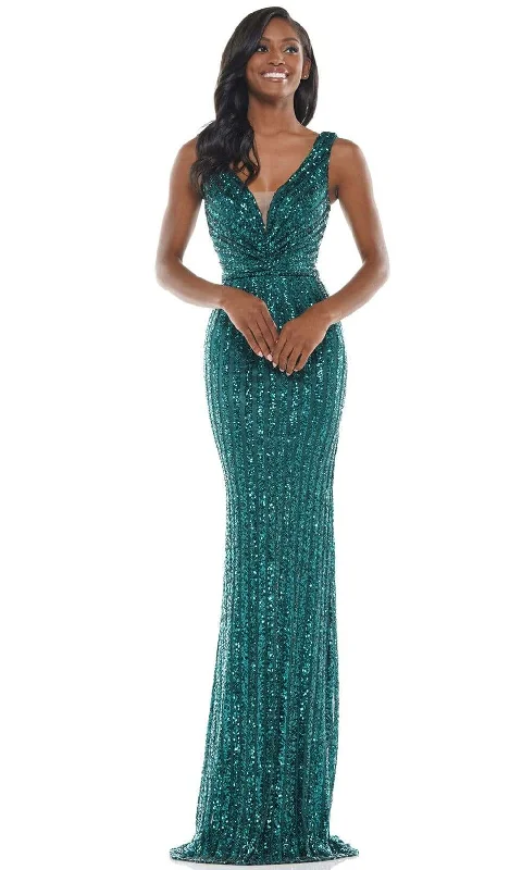 Daily Deals Colors Dress - G1042 Long Stripe Sequin Gown