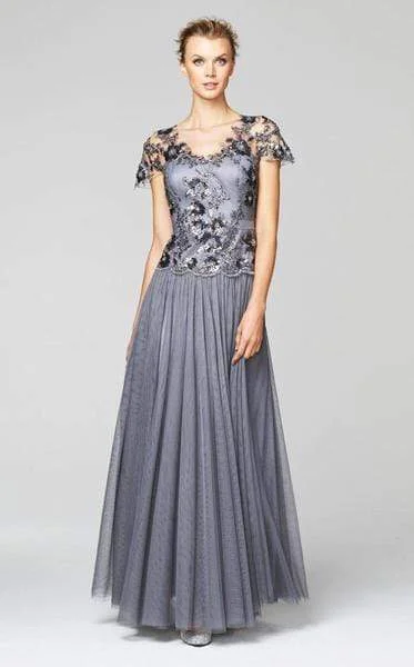 Deal Zone Alexander by Daymor 252 Lace Floral V-Neck Long Dress - 1 pc Sterling Grey In Size 12 Available Deal Zone Alexander by Daymor 252 Lace Floral V-Neck Long Dress - 1 pc Sterling Grey In Size 12 Available